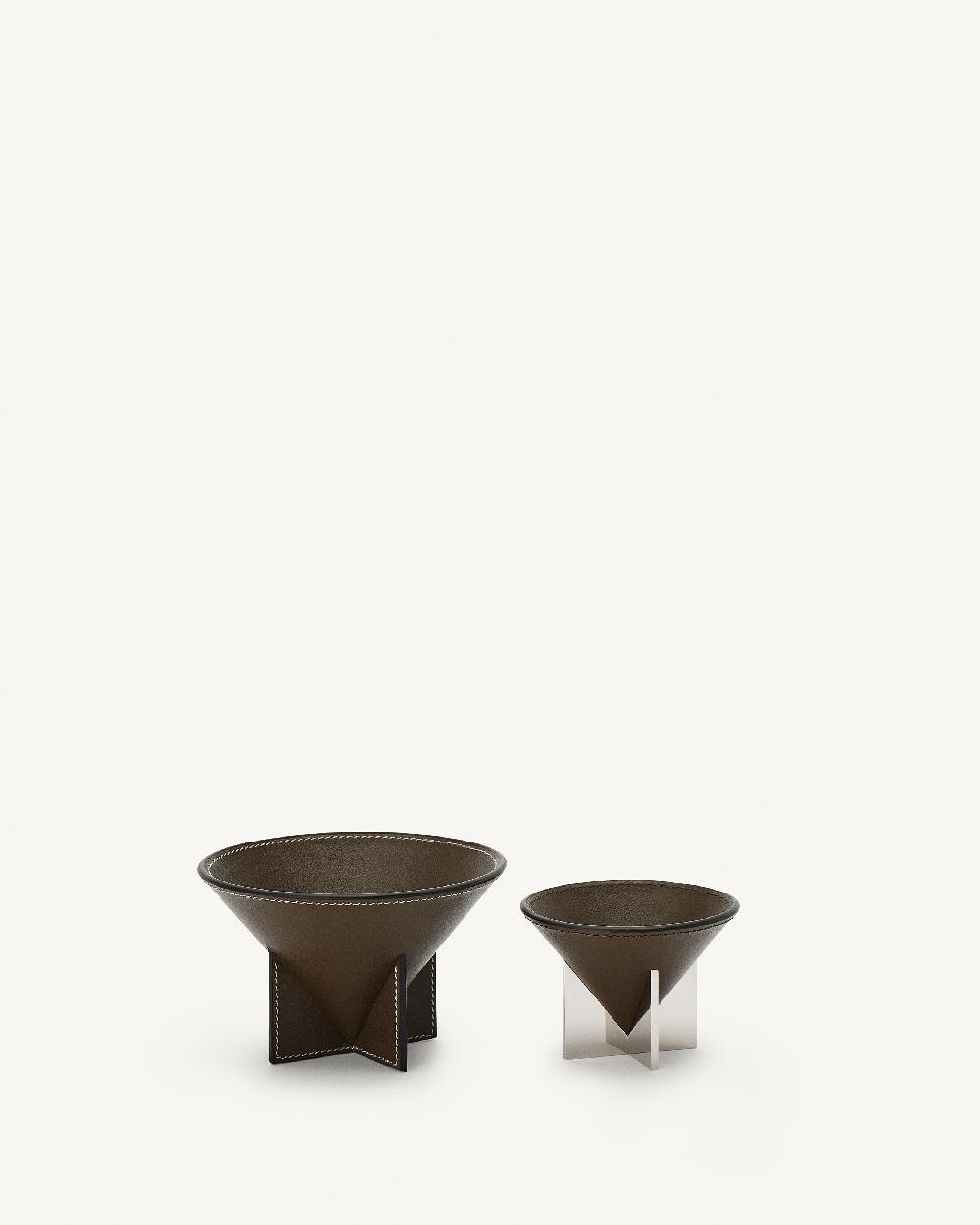 Savette Small Leather Dish With Metal Feet