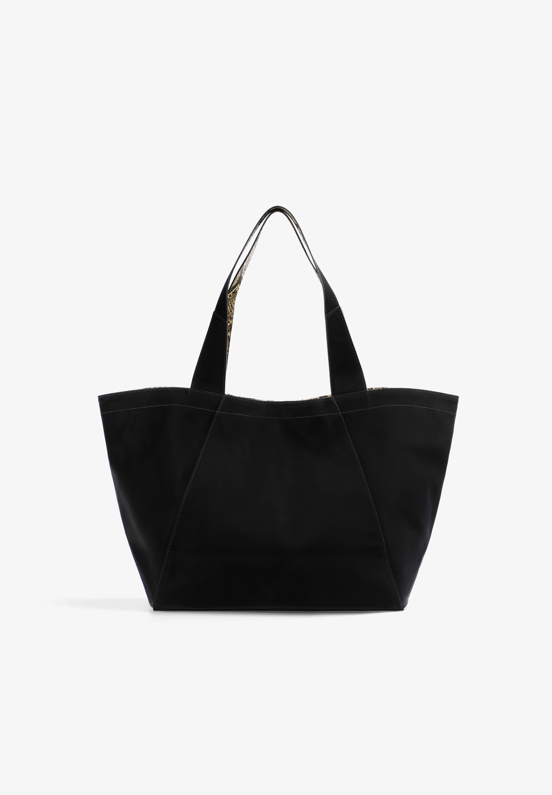 Scalpers ANIMAL PRINT DETAIL SHOPPER BAG BLACK/SNAKE PRINT