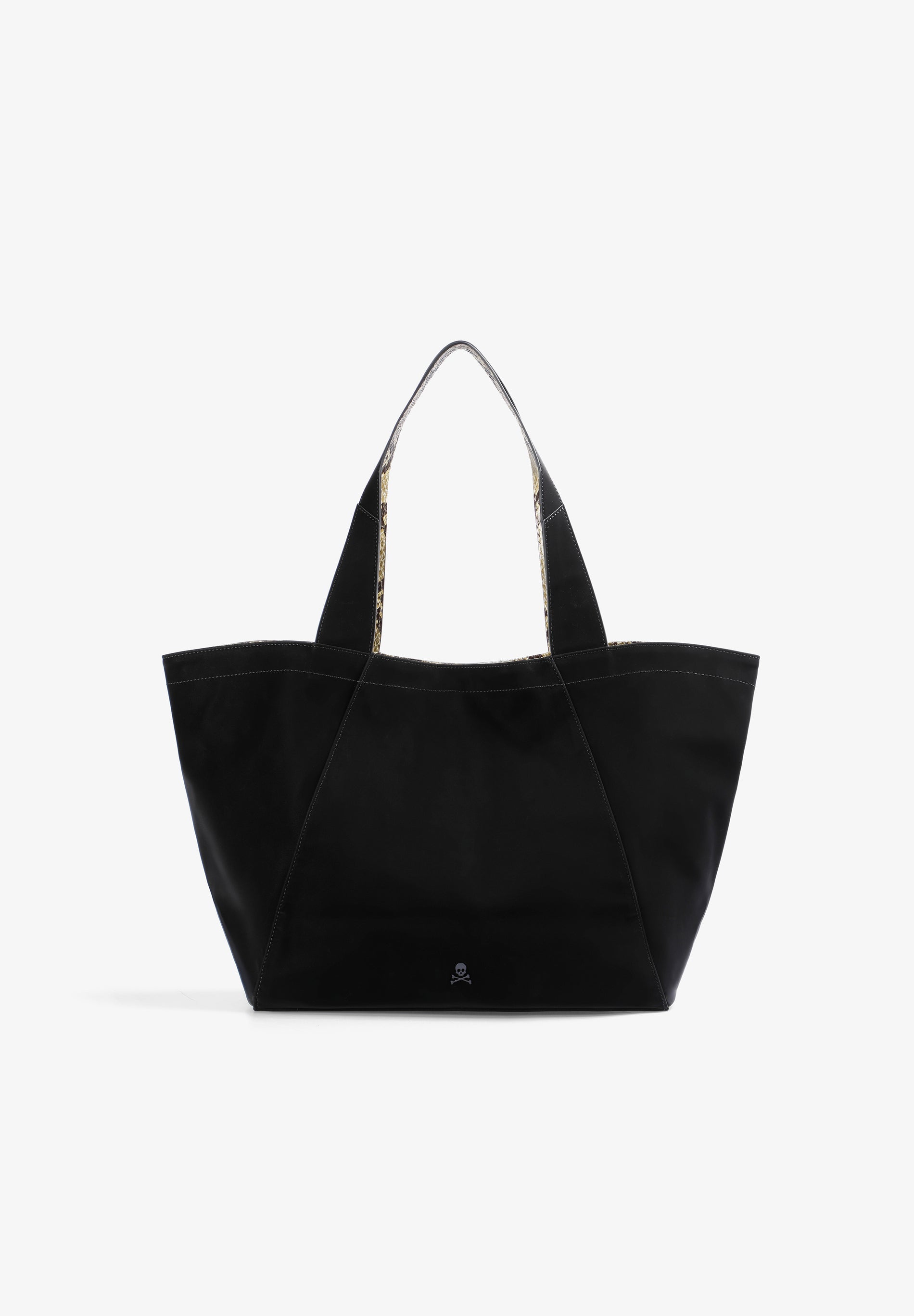 scalpers ANIMAL PRINT DETAIL SHOPPER BAG BLACK/SNAKE PRINT