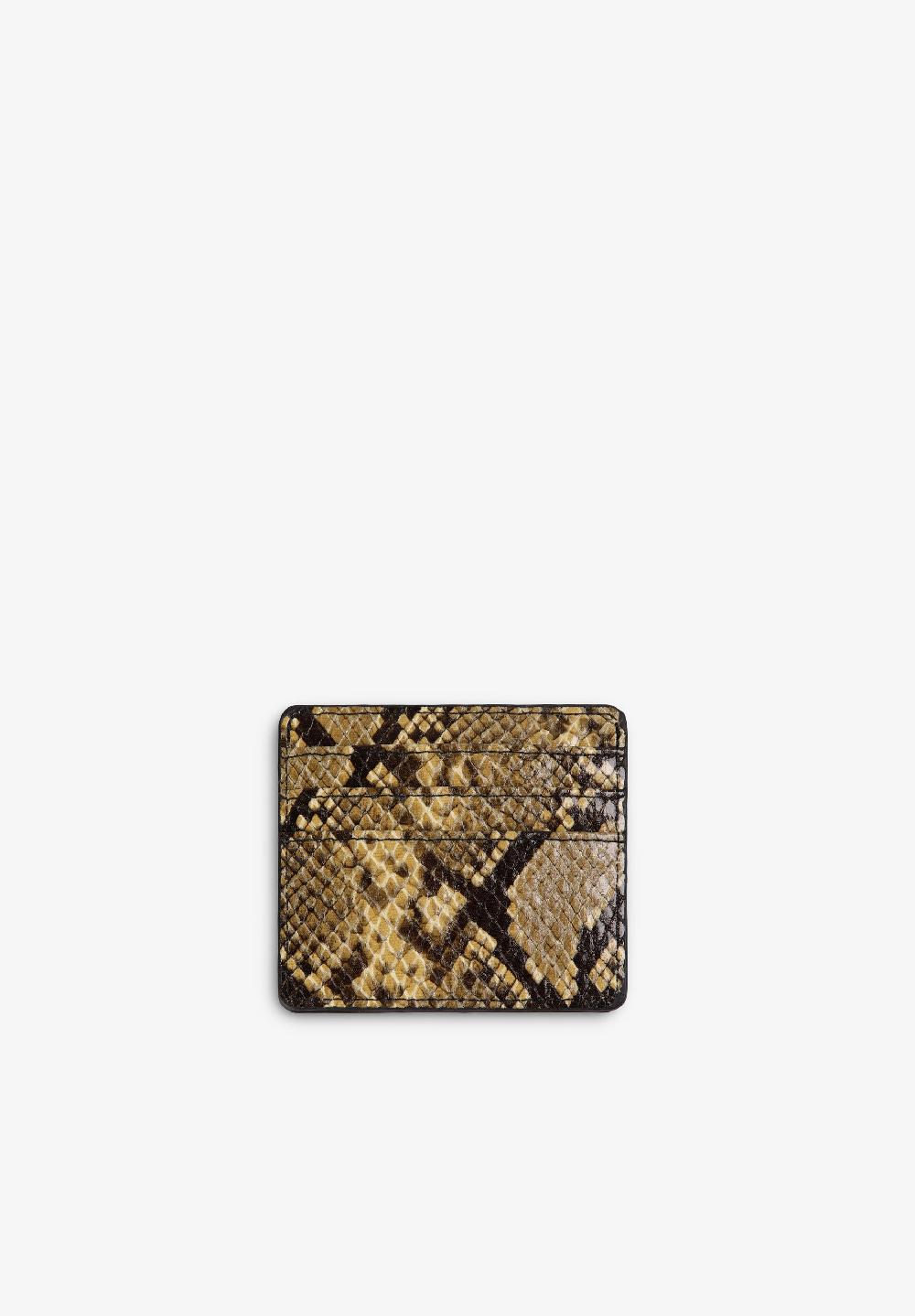 Scalpers ANIMAL PRINT LEATHER CARD HOLDER SNAKE PRINT