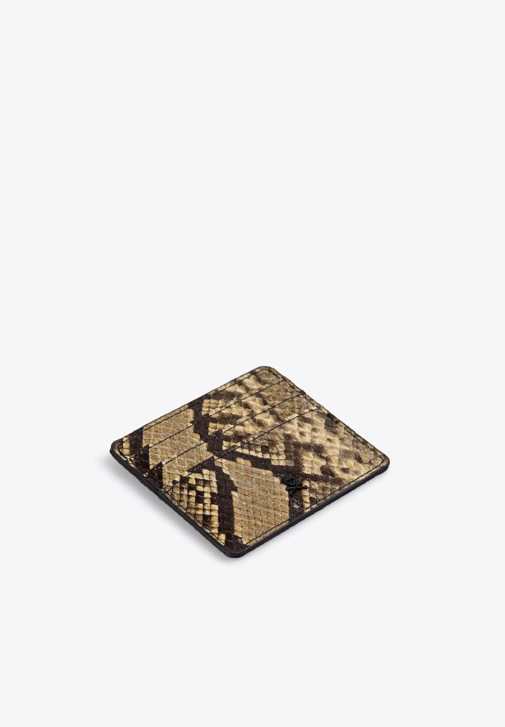 Scalpers ANIMAL PRINT LEATHER CARD HOLDER SNAKE PRINT