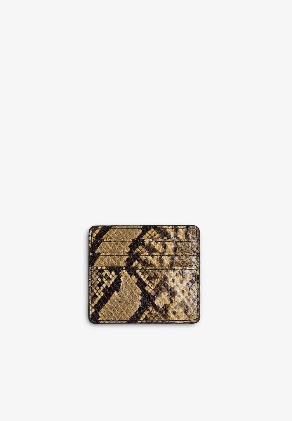 scalpers ANIMAL PRINT LEATHER CARD HOLDER SNAKE PRINT