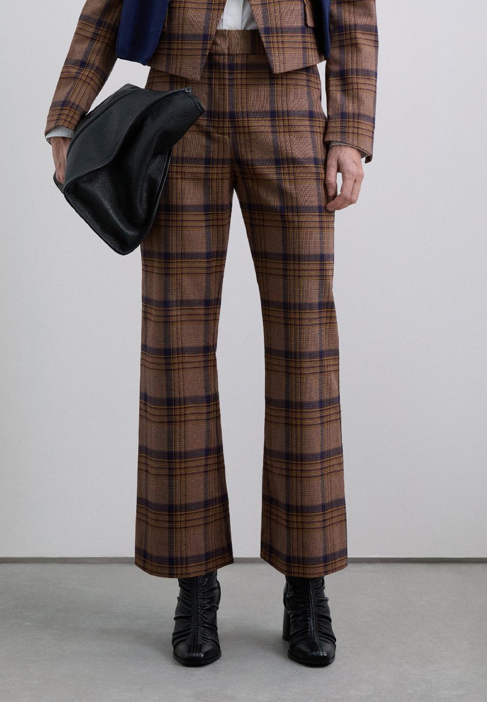 Scalpers ANKLE FLARE CHECK TROUSERS MULTICOLOR CHECK