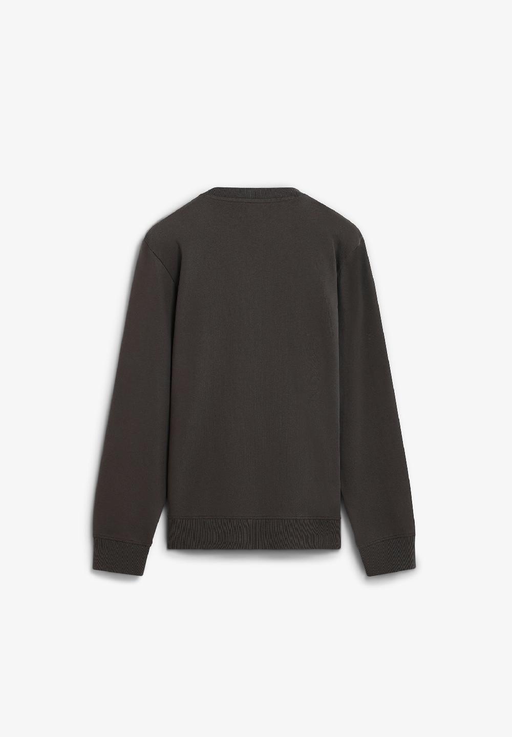 Scalpers BASIC SWEATSHIRT WITH CONTRAST EMBROIDERY DARK BROWN