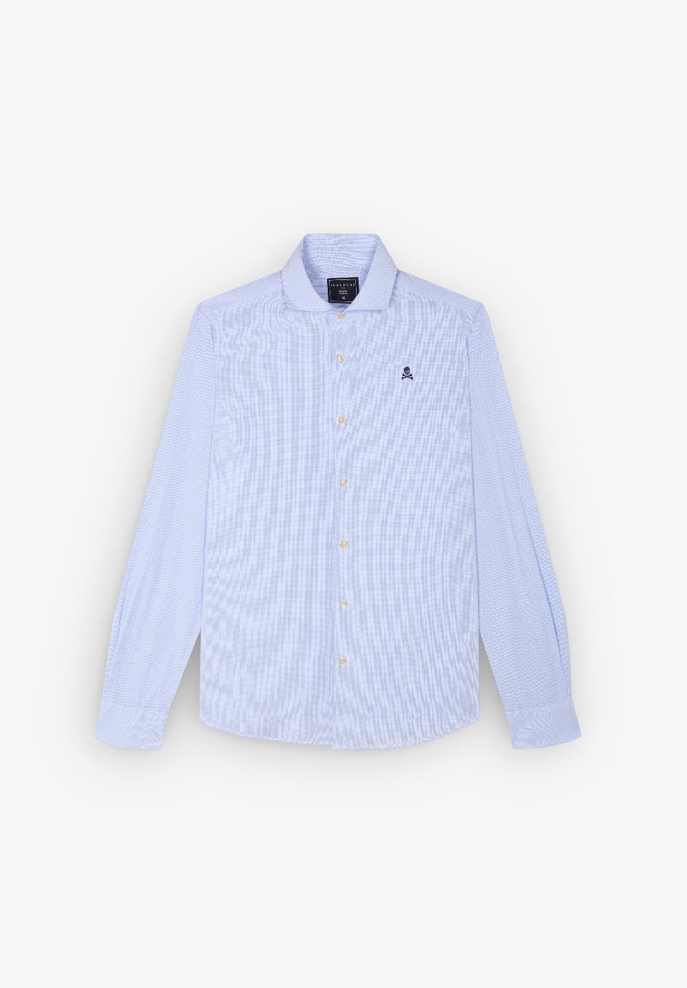 Scalpers CAMISA CUADROS CALAVERA CONTRASTE SKYBLUE CHECK