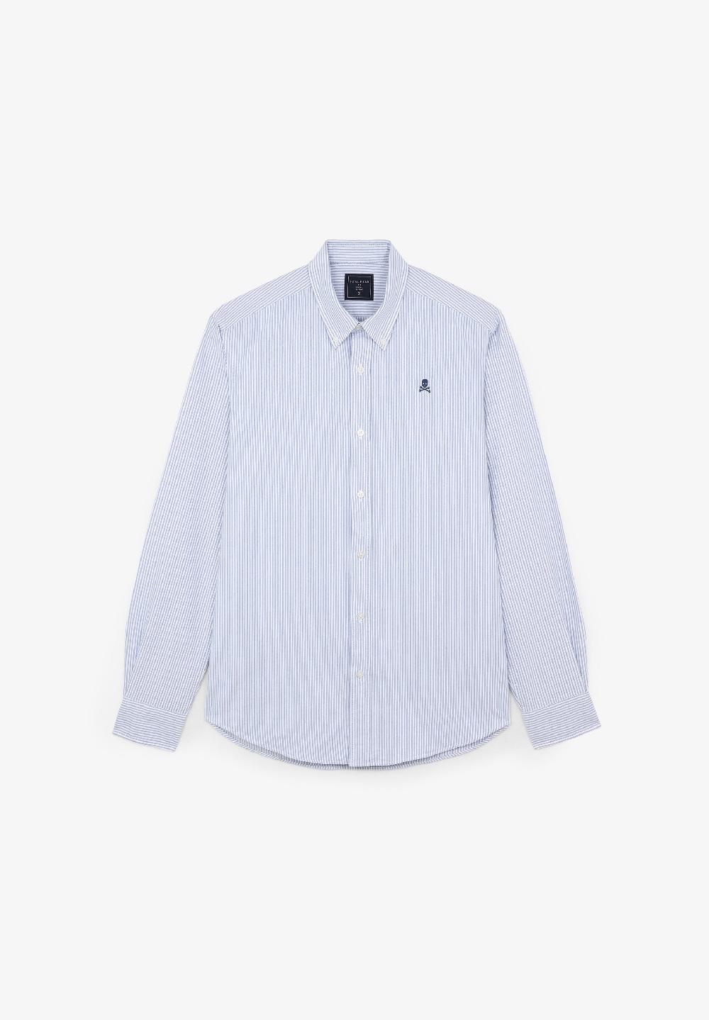 Scalpers CAMISA OXFORD CALAVERA CONTRASTE NAVY STRIPES