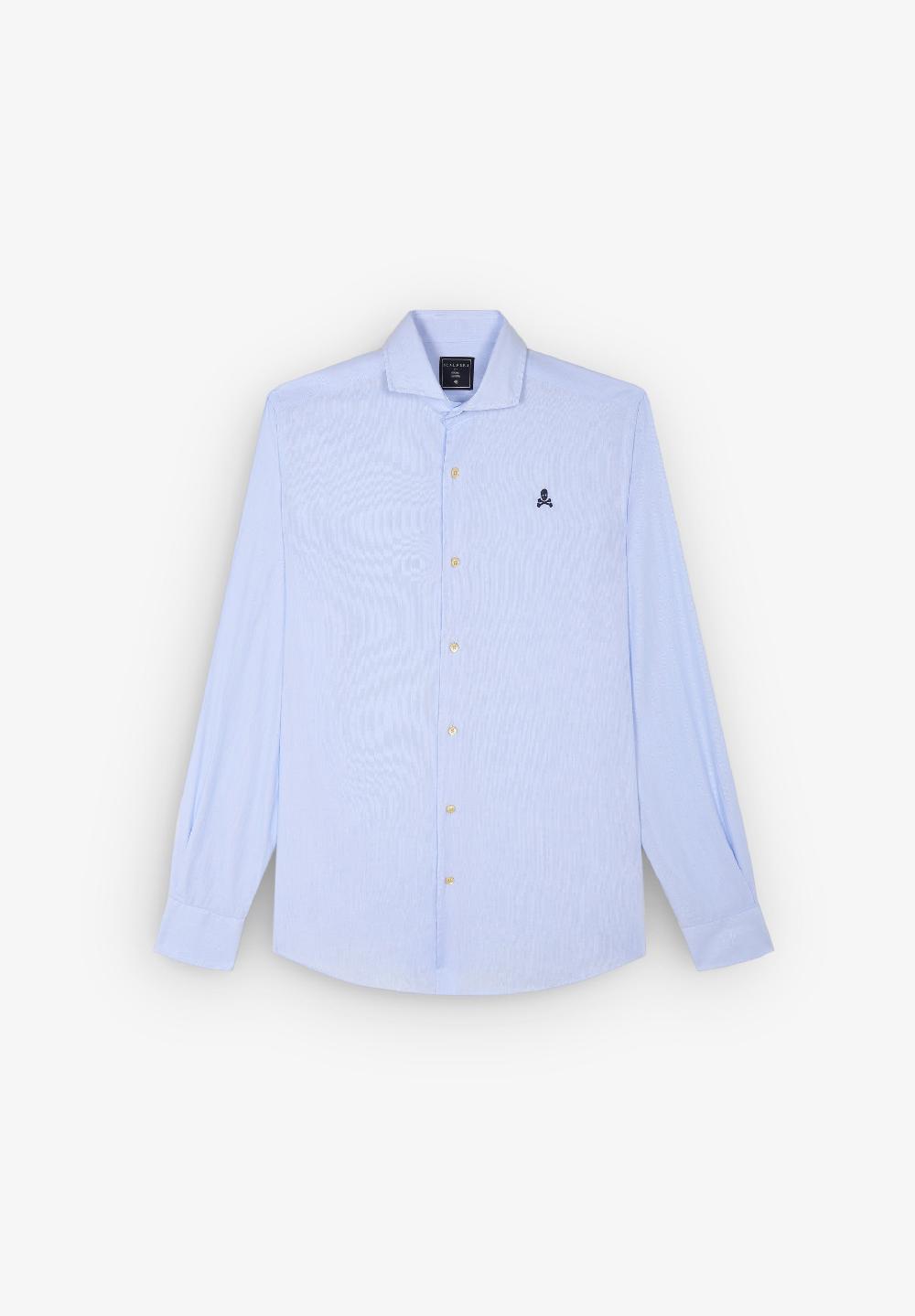 scalpers CAMISA RAYAS CALAVERA CONTRASTE BLUE STRIPES