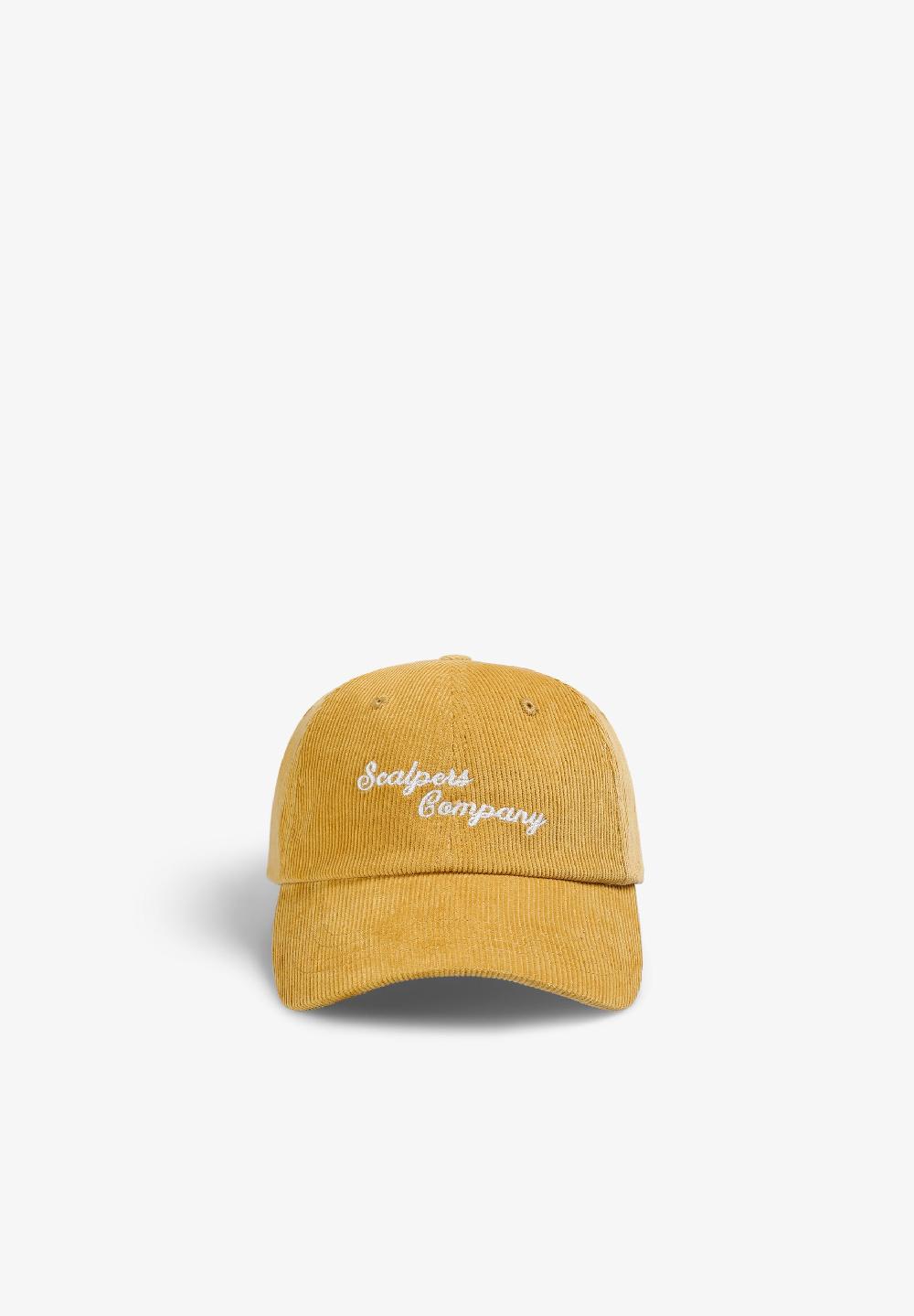 Scalpers CORDUROY CAP WITH CONTRAST EMBROIDERY MUSTARD