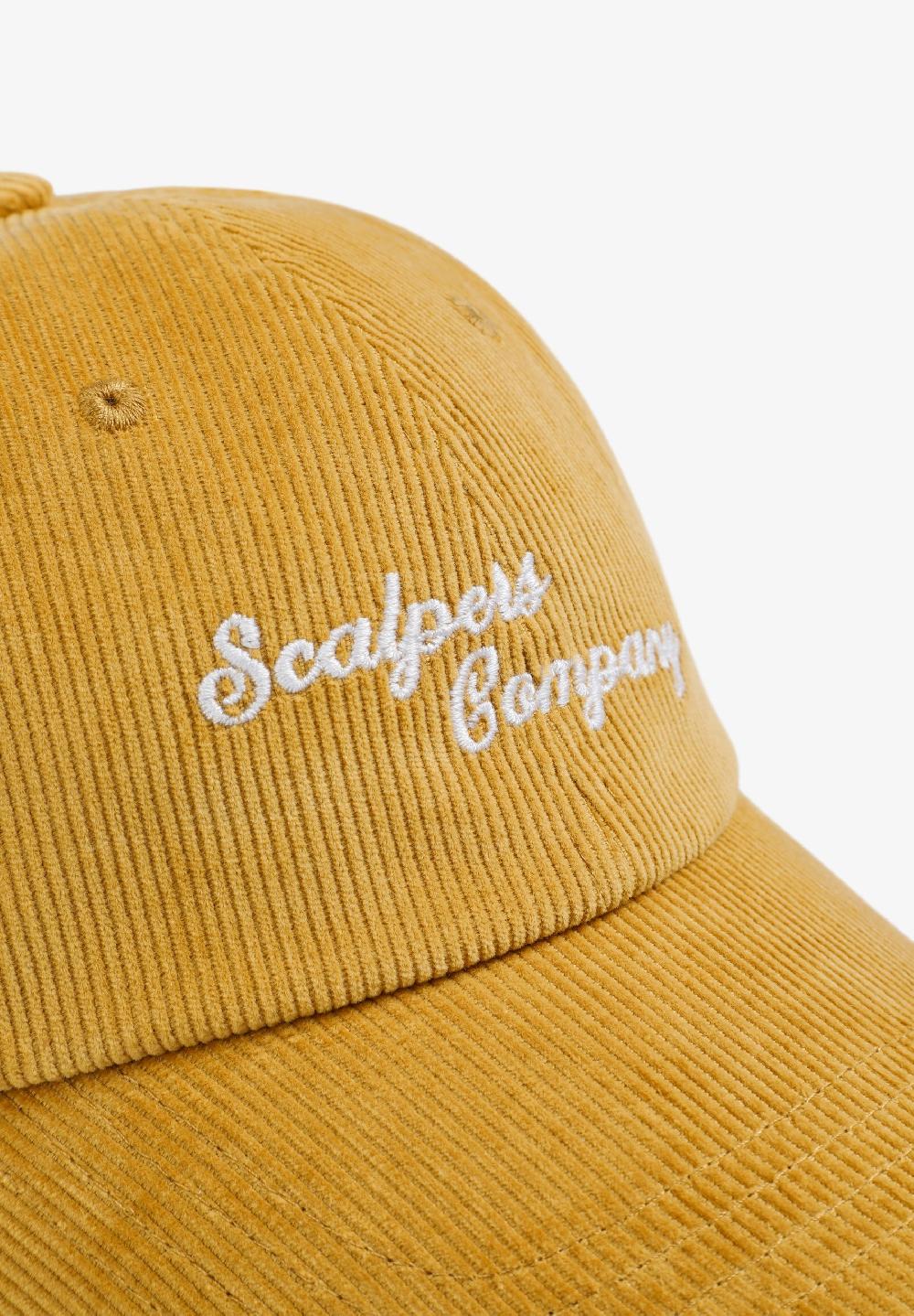 Scalpers CORDUROY CAP WITH CONTRAST EMBROIDERY MUSTARD