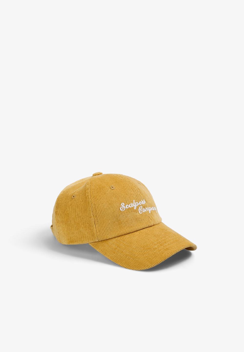 scalpers CORDUROY CAP WITH CONTRAST EMBROIDERY MUSTARD
