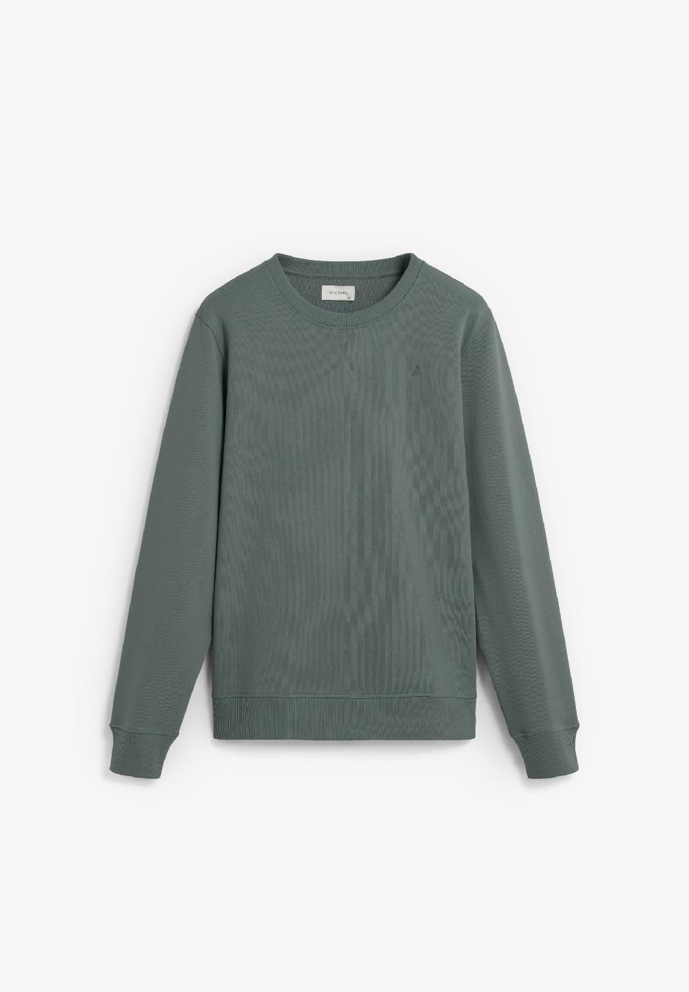 scalpers COTTON SWEATSHIRT WITH CONTRAST EMBROIDERY DARK KHAKI