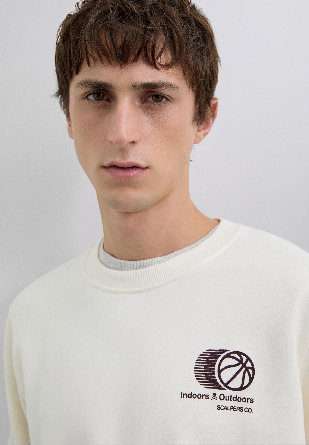 Scalpers CREW NECK REGULAR FIT SWEATSHIRT OFF WHITE