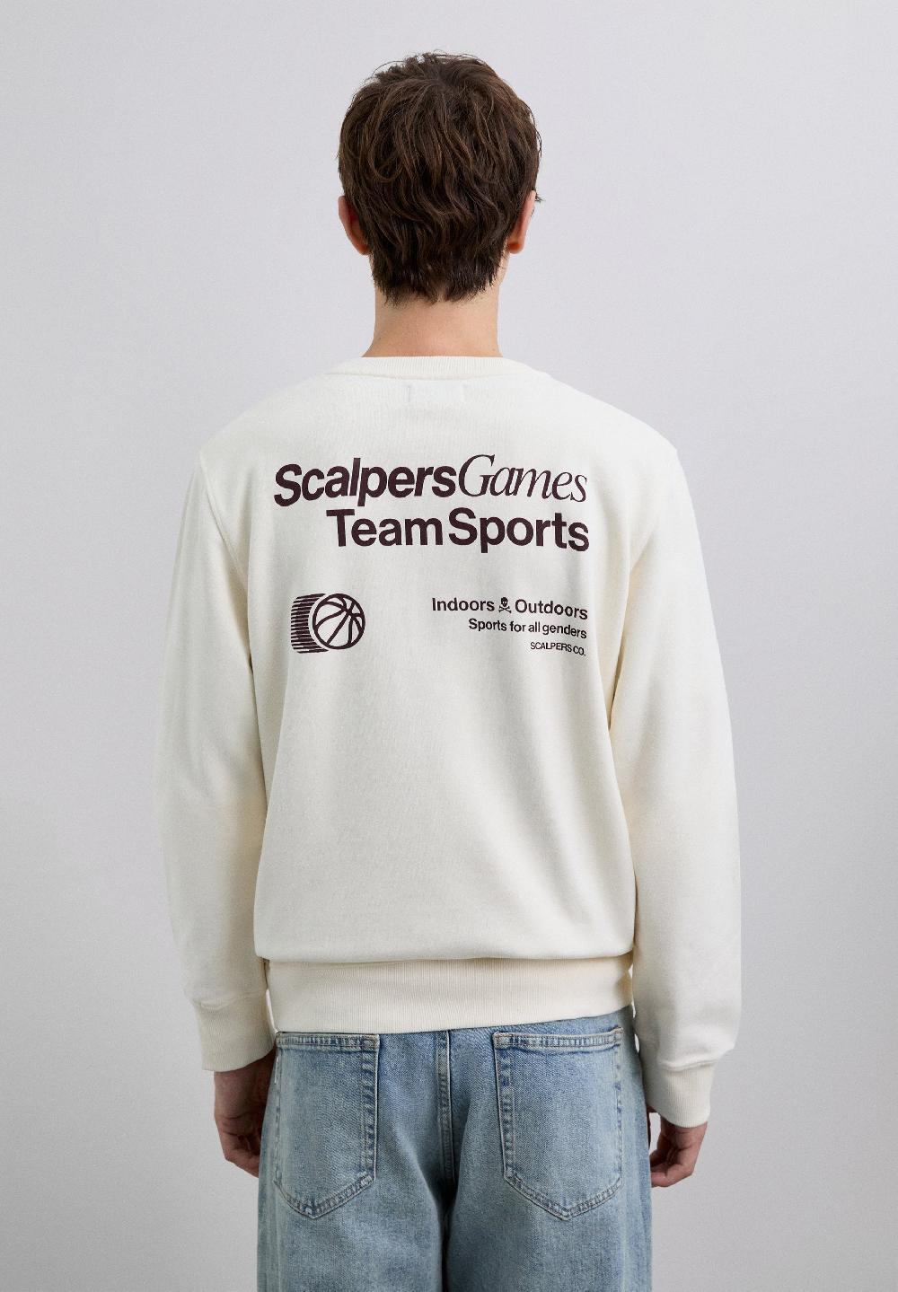 scalpers CREW NECK REGULAR FIT SWEATSHIRT OFF WHITE