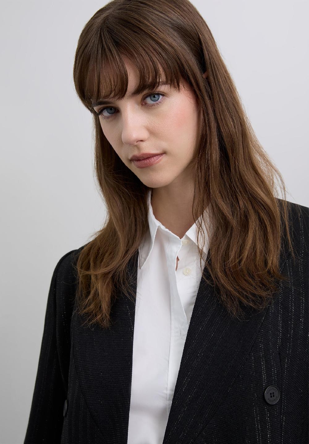 Scalpers DOUBLE-BREASTED PINSTRIPE BLAZER BLACK STRIPES