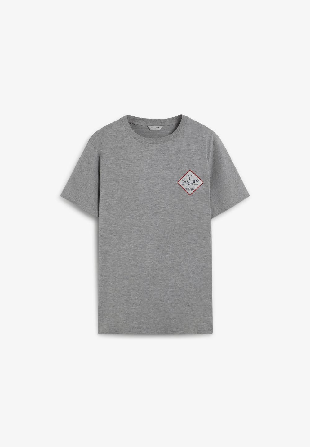 Scalpers EMBROIDERED LOGO PATCH T-SHIRT GREY MELANGE