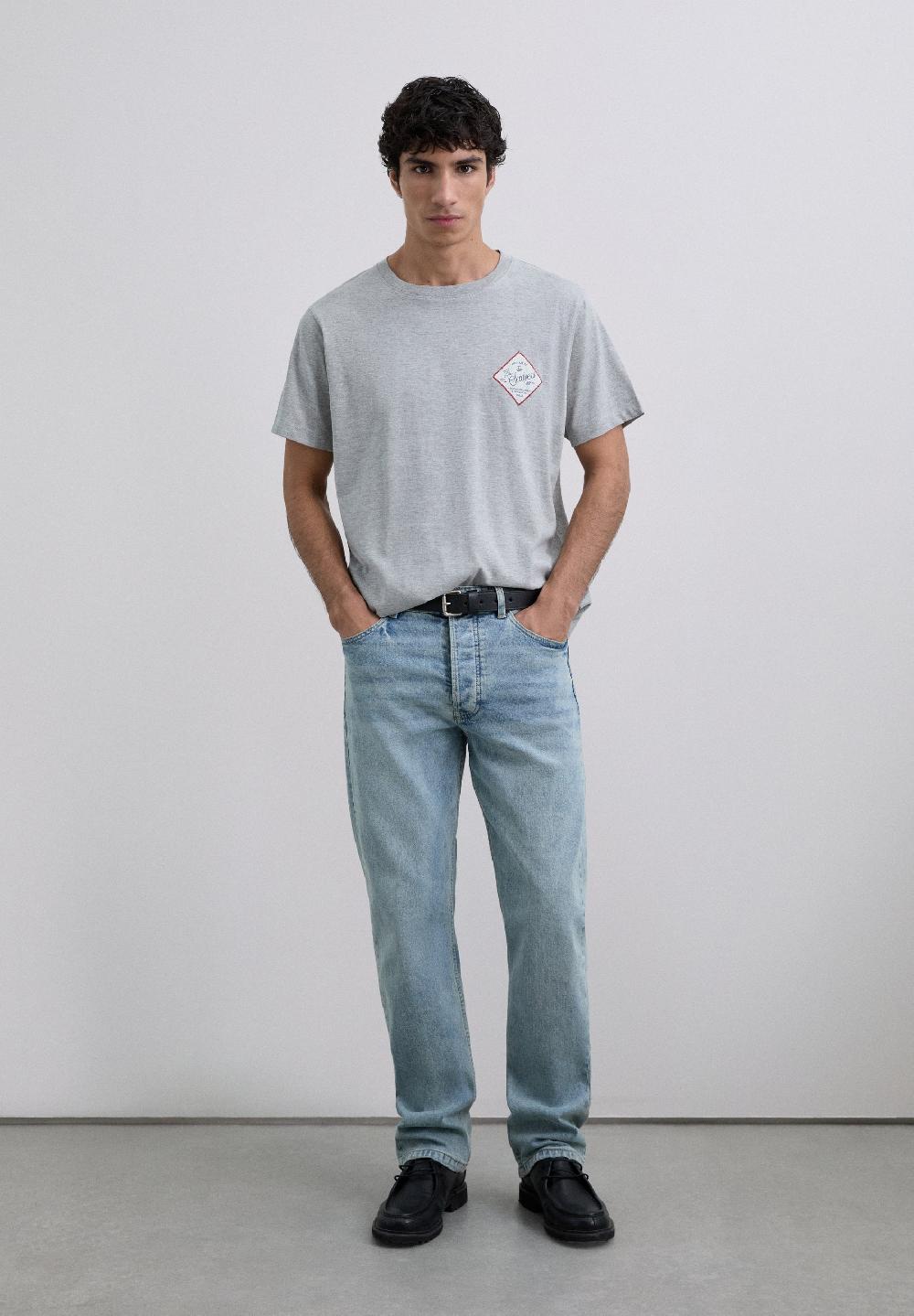 scalpers EMBROIDERED LOGO PATCH T-SHIRT GREY MELANGE