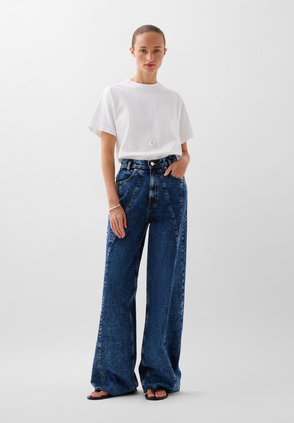 Scalpers HIGH WAIST JEANS WITH SEAM DETAIL DARK INDIGO