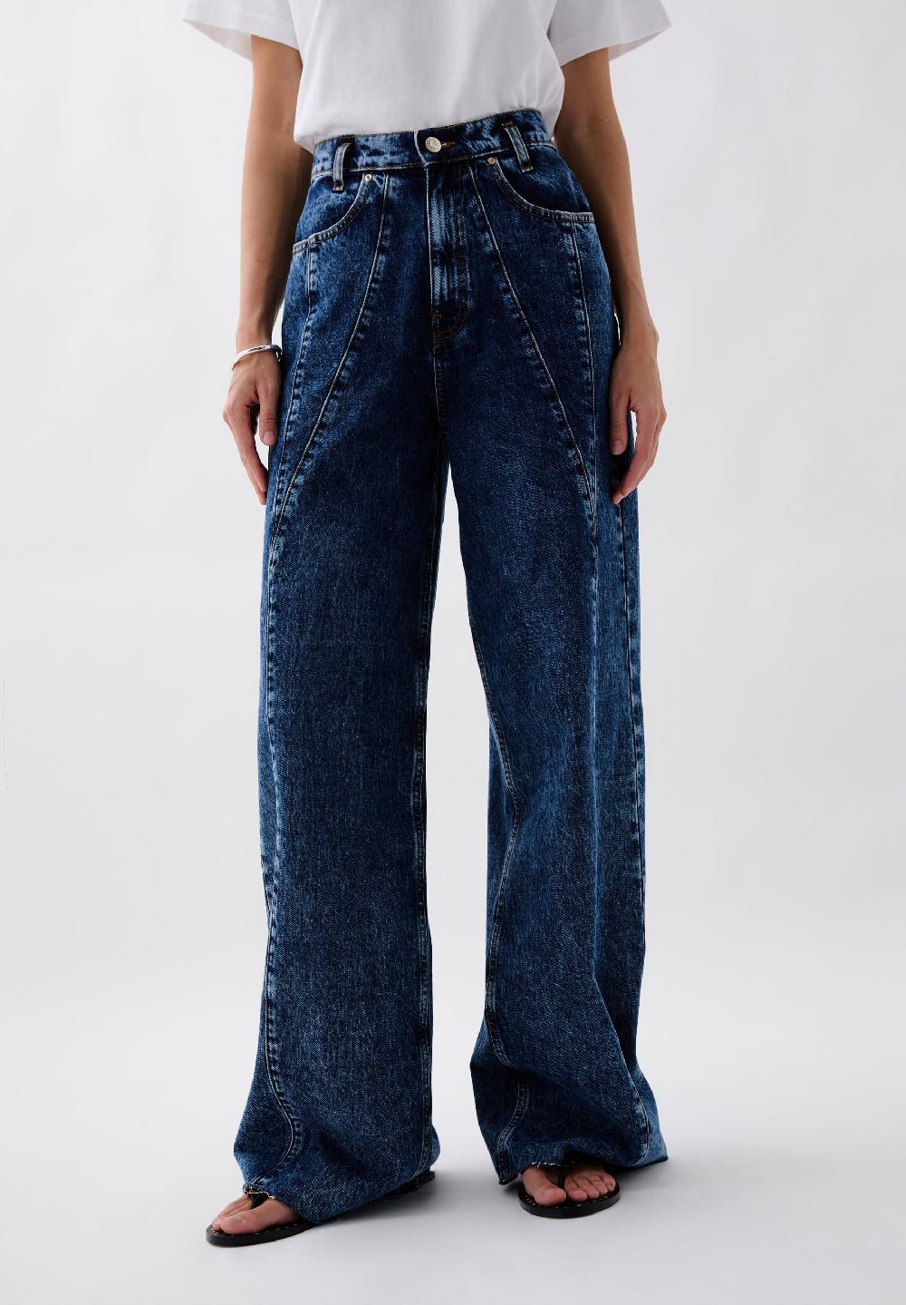 Scalpers HIGH WAIST JEANS WITH SEAM DETAIL DARK INDIGO