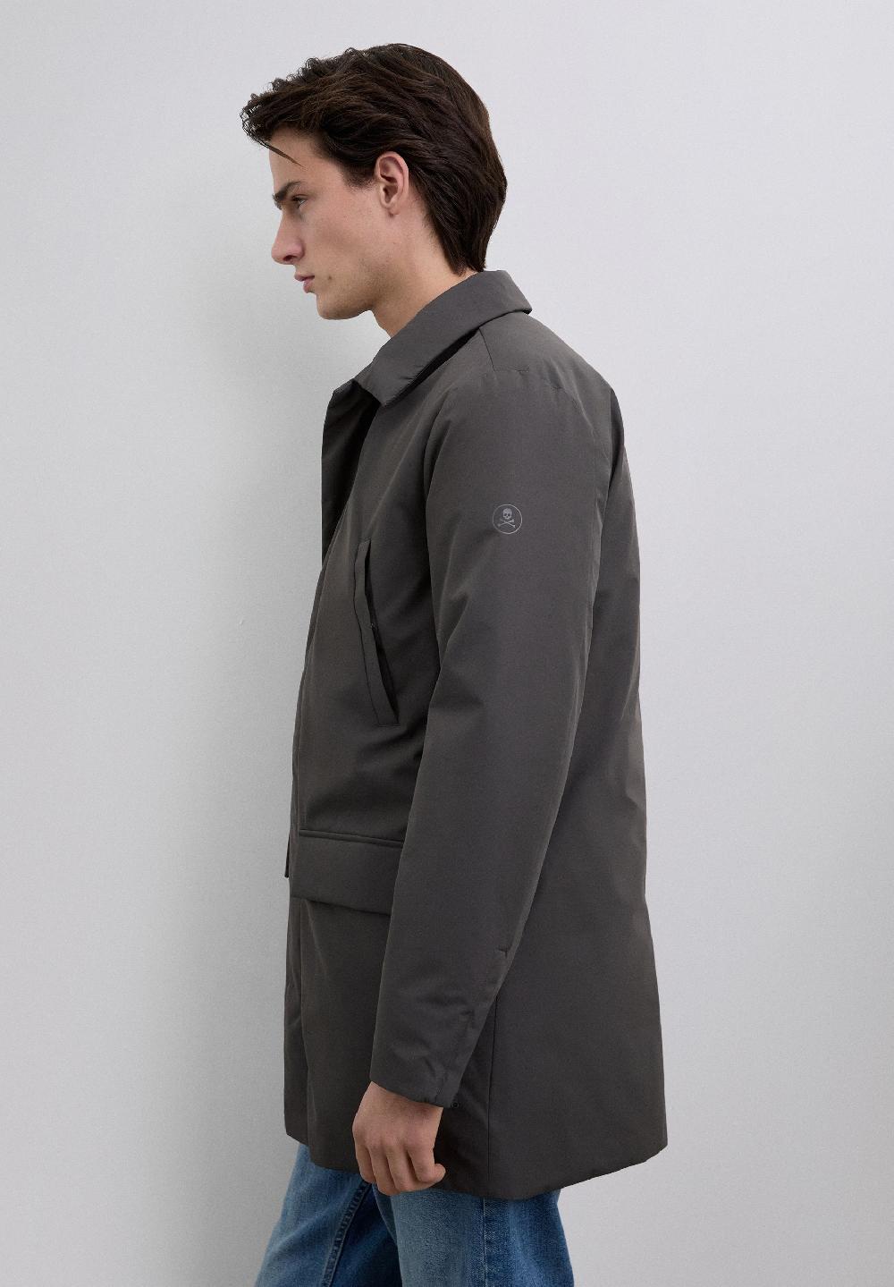 Scalpers HOODED TECHNICAL PARKA WITH POCKETS ANTHRACITE