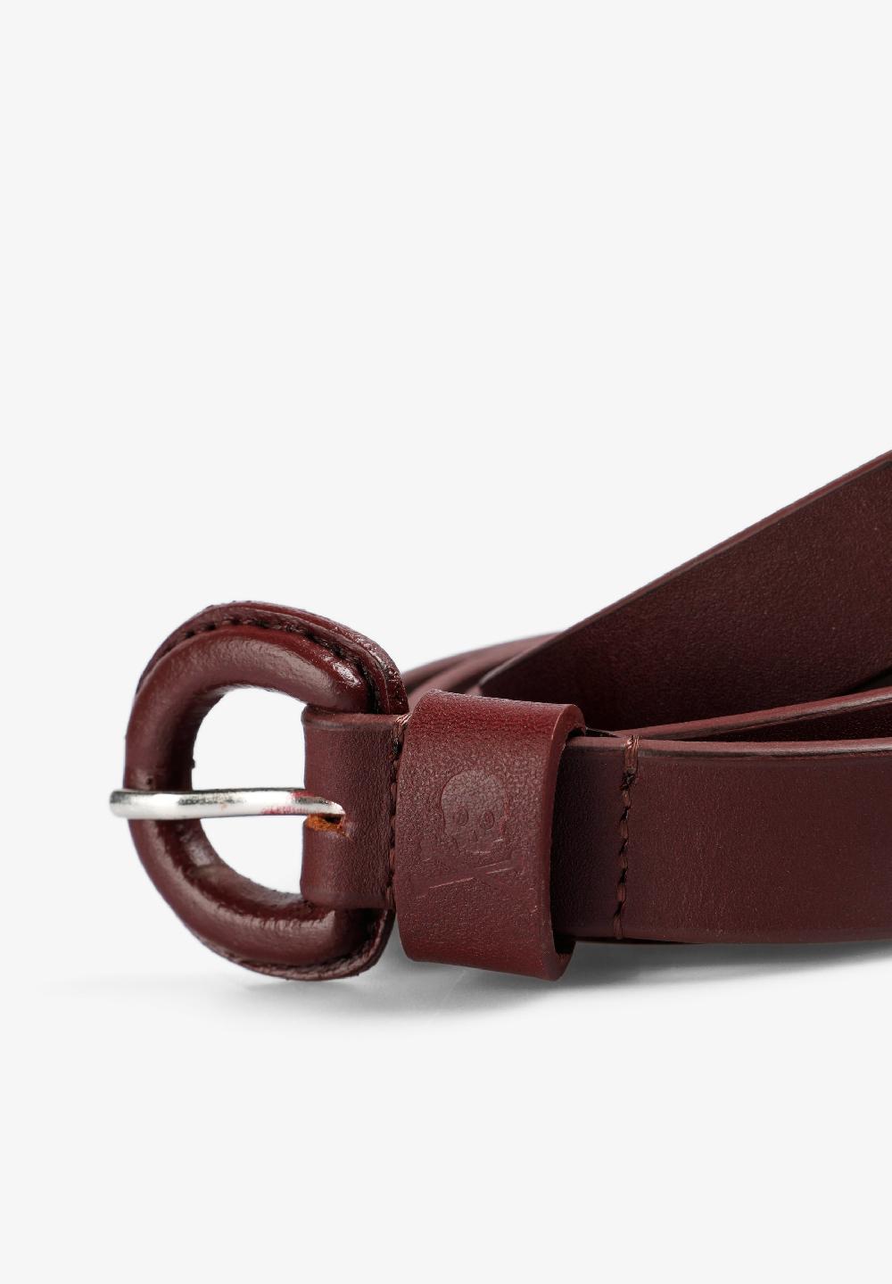 Scalpers LEATHER BELT WITH RHINESTONES AND STUDS BURGUNDY