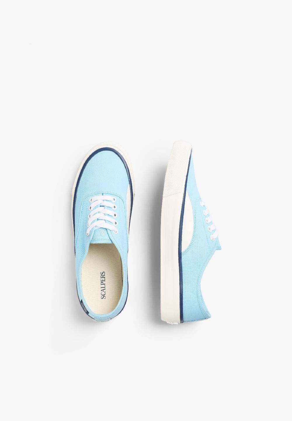 Scalpers LOW TOP SNEAKERS WITH VULCANIZED SOLE LIGHT BLUE
