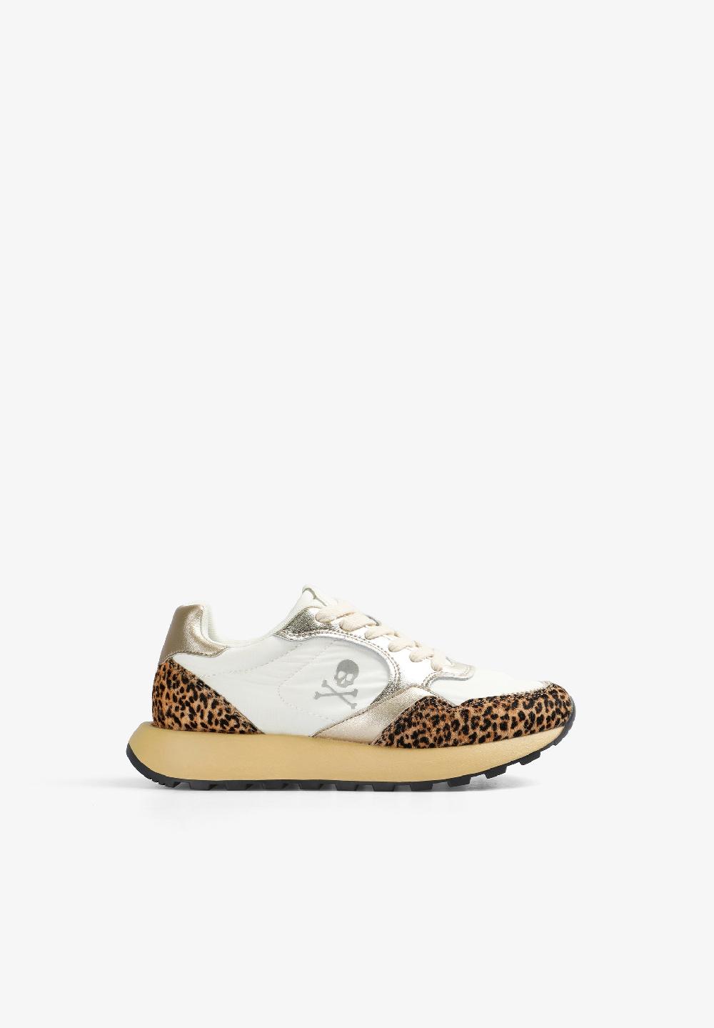 Scalpers METALLIC ANIMAL PRINT SNEAKERS OFF WHITE/ANIMAL PRINT