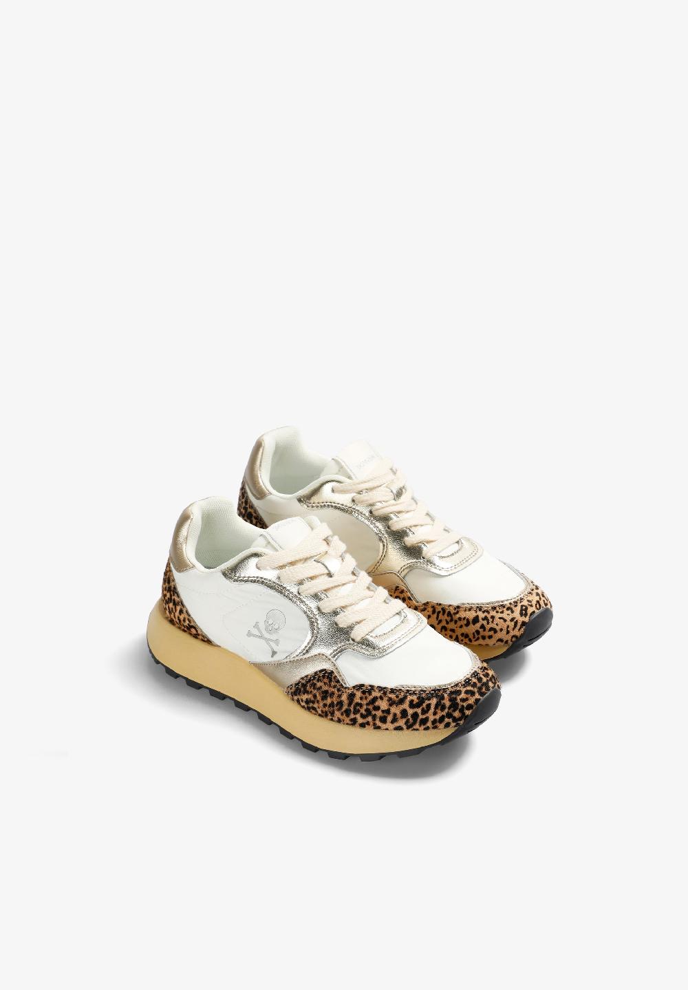 Scalpers METALLIC ANIMAL PRINT SNEAKERS OFF WHITE/ANIMAL PRINT