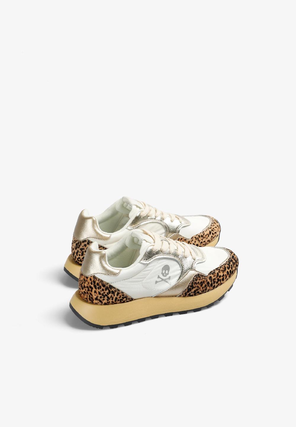 Scalpers METALLIC ANIMAL PRINT SNEAKERS OFF WHITE/ANIMAL PRINT