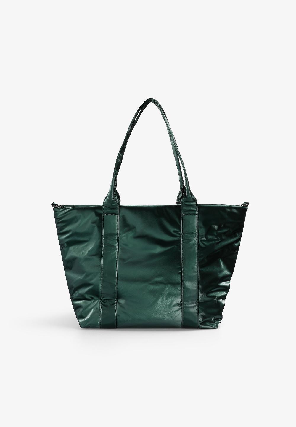 Scalpers METALLIC TOTE BAG WITH LOGO METALLIC GREEN