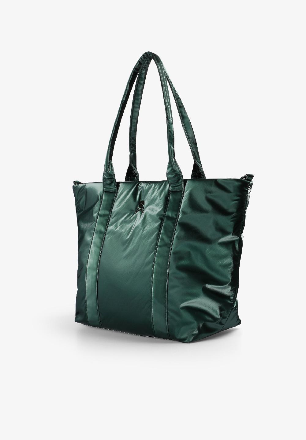 Scalpers METALLIC TOTE BAG WITH LOGO METALLIC GREEN