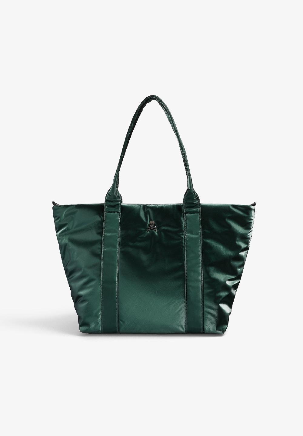 scalpers METALLIC TOTE BAG WITH LOGO METALLIC GREEN