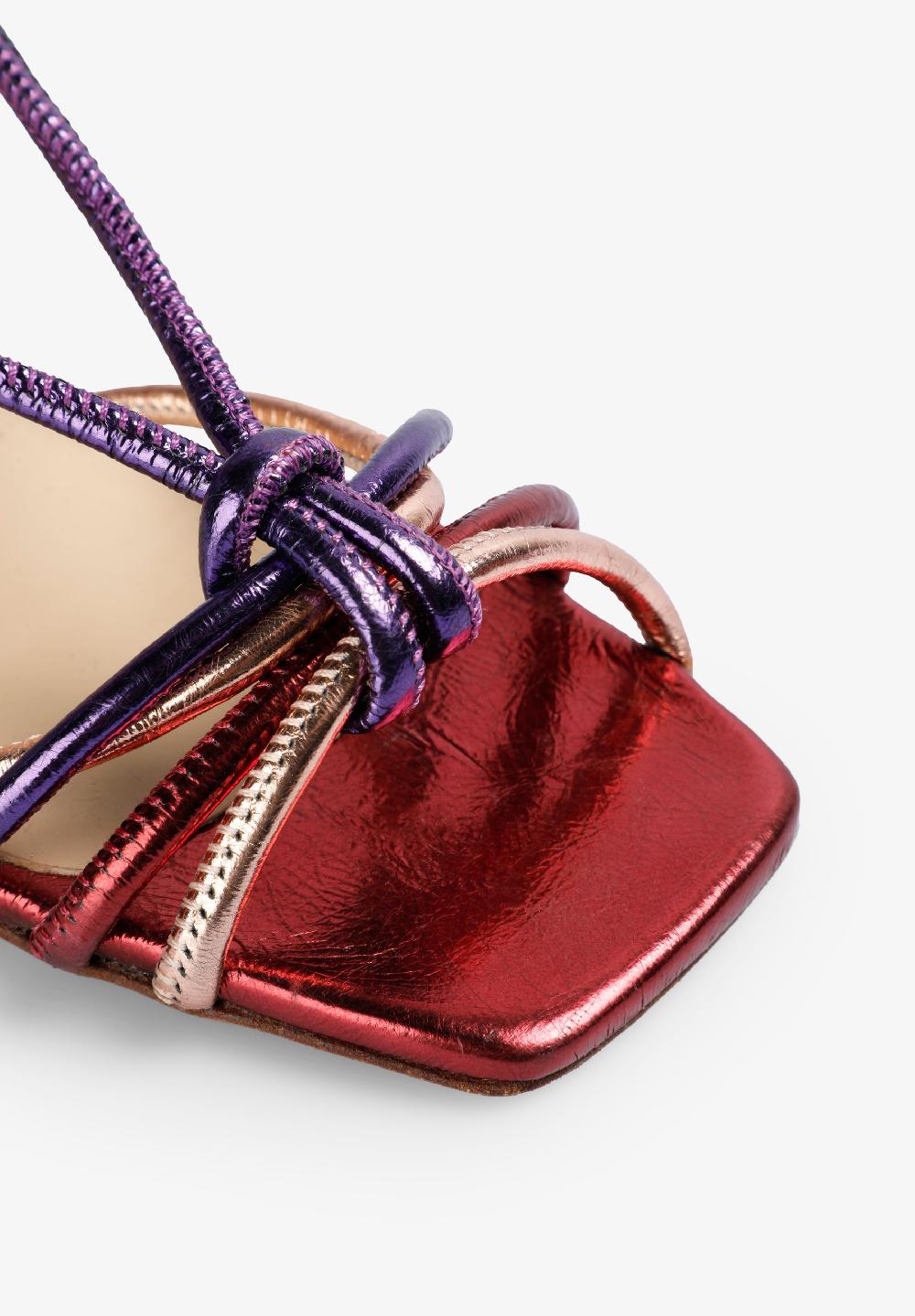 Scalpers MULTICOLOURED KNOT HEELED SANDALS MULTICOLOR