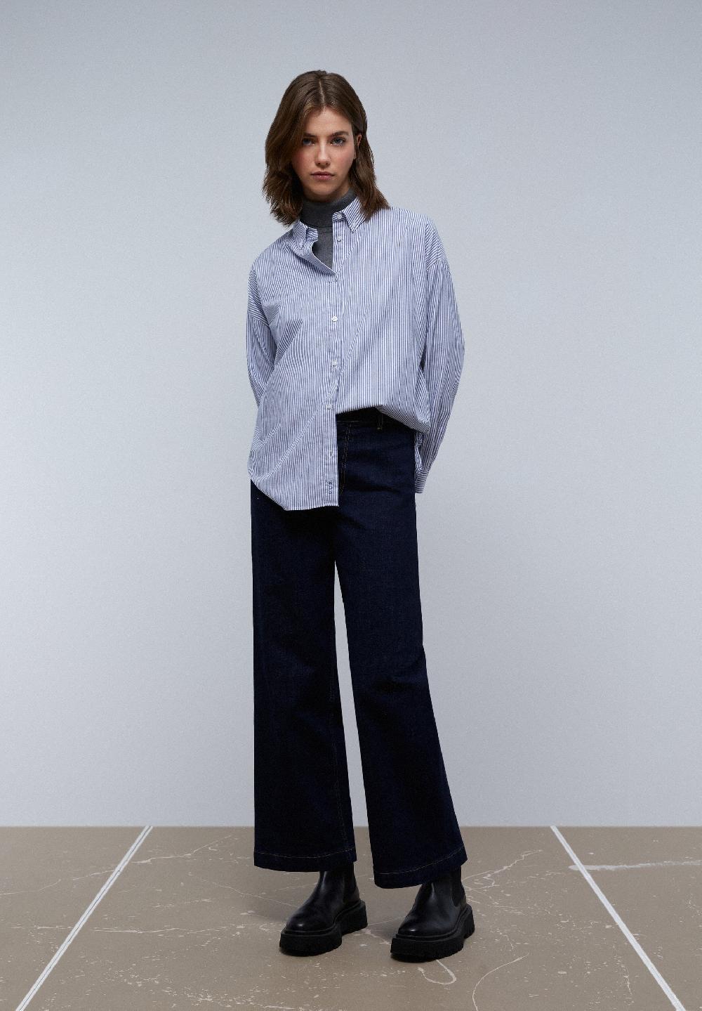 Scalpers OXFORD SHIRT WITH BUTTON-DOWN COLLAR BLUE STRIPES