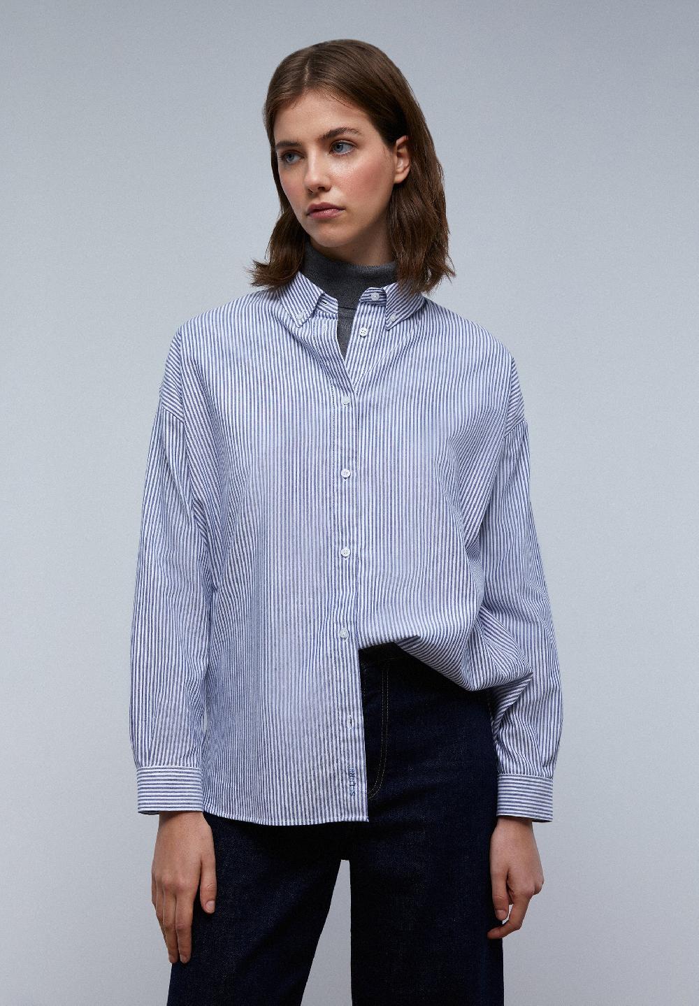 Scalpers OXFORD SHIRT WITH BUTTON-DOWN COLLAR BLUE STRIPES