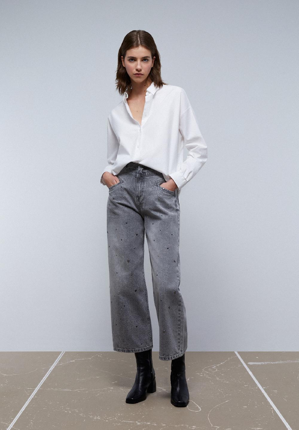 Scalpers OXFORD SHIRT WITH BUTTON-DOWN COLLAR WHITE