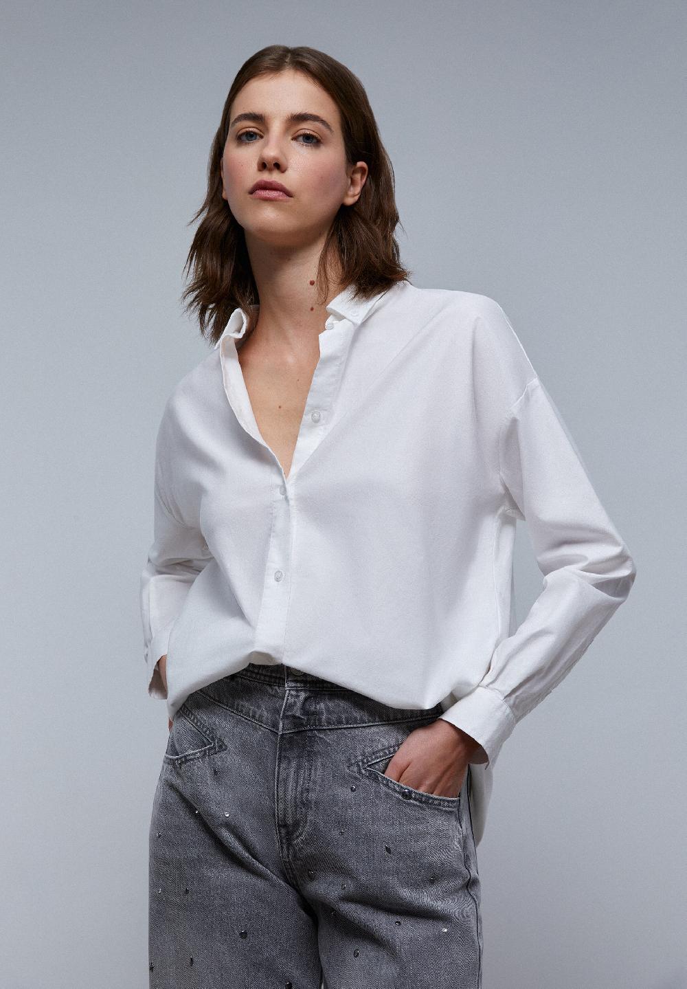 scalpers OXFORD SHIRT WITH BUTTON-DOWN COLLAR WHITE