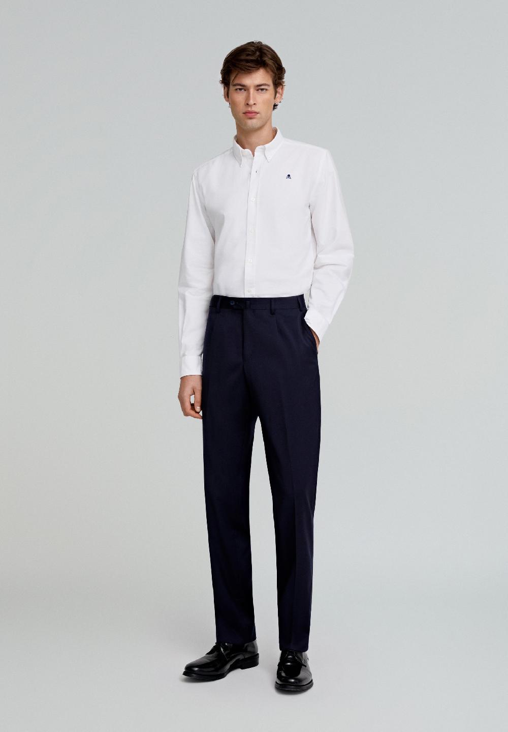 Scalpers OXFORD SHIRT WITH CONTRAST SKULL PRINT WHITE