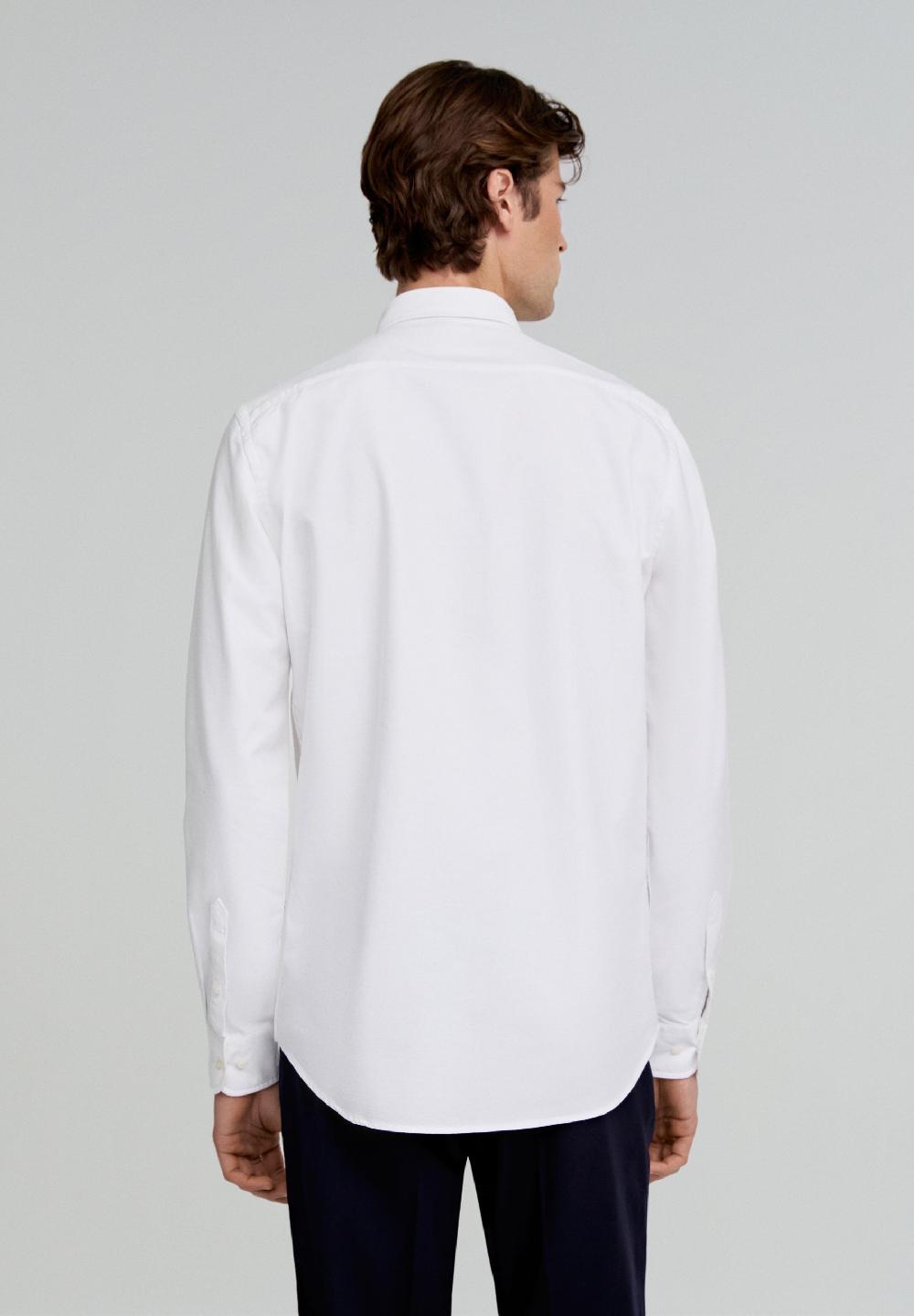 Scalpers OXFORD SHIRT WITH CONTRAST SKULL PRINT WHITE