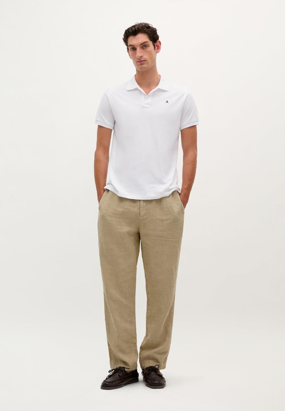 Scalpers POLO WITH CONTRAST EMBROIDERED SKULL WHITE