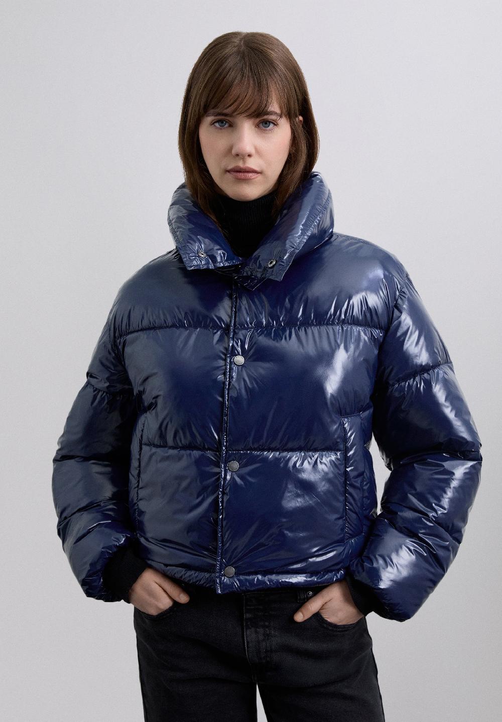scalpers QUILTED DOWN JACKET WITH SHINY FINISH NAVY