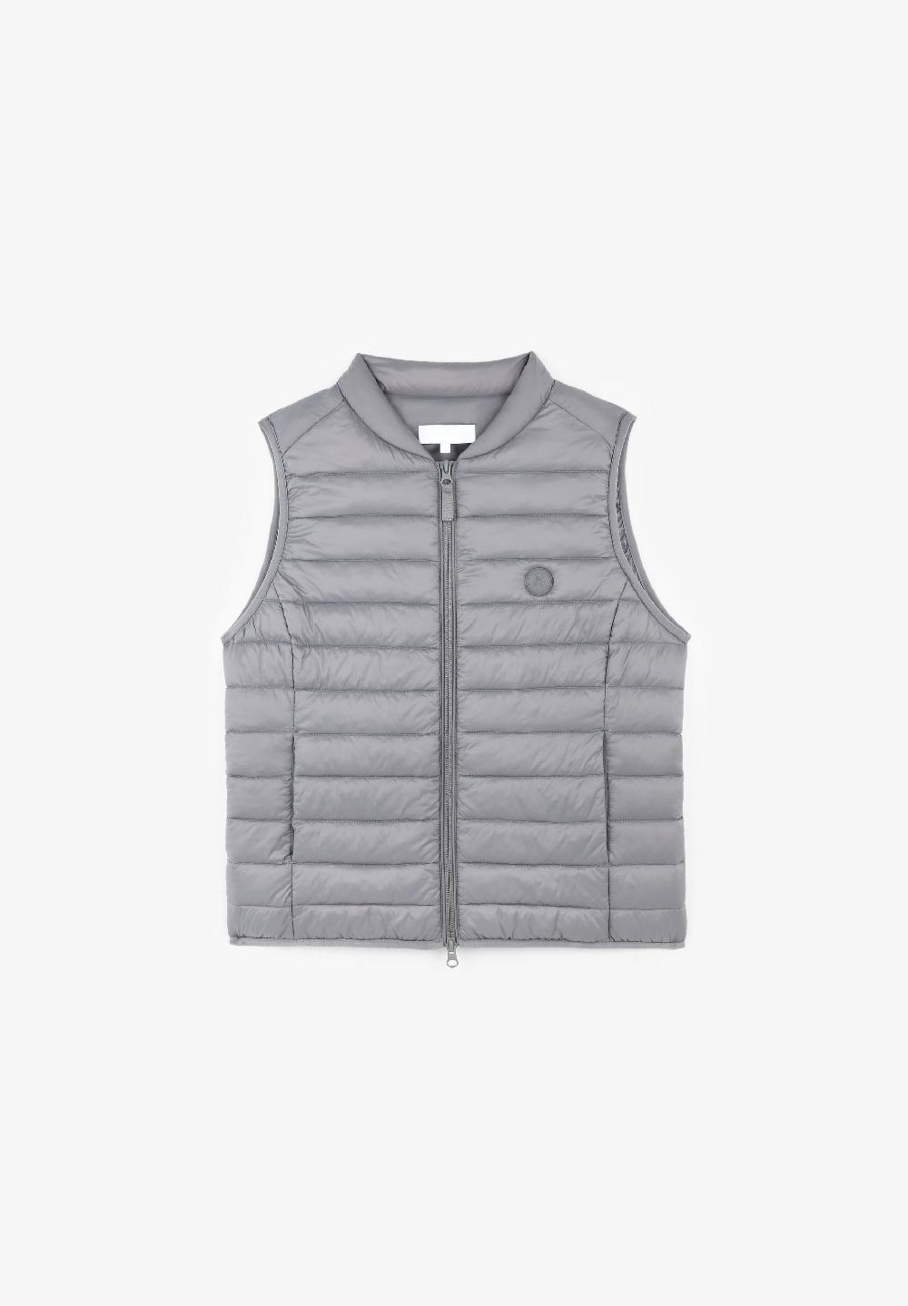 Scalpers QUILTED GILET WITH SKULL DETAIL MEDIUM GREY
