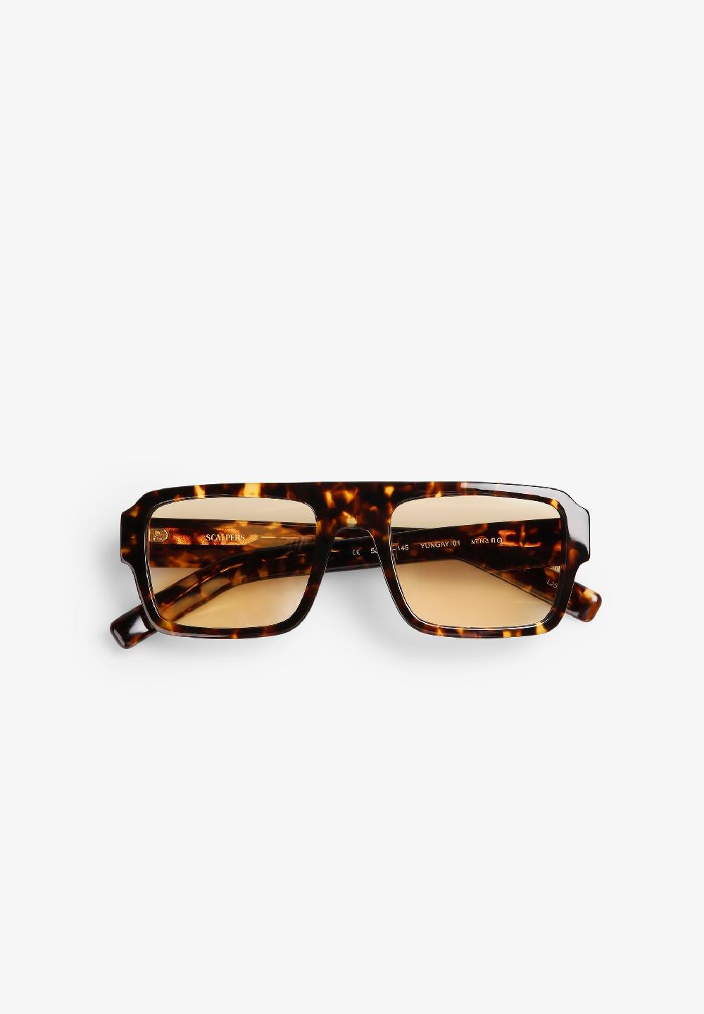 scalpers RECTANGULAR TORTOISESHELL SUNGLASSES HABANA YELLOW