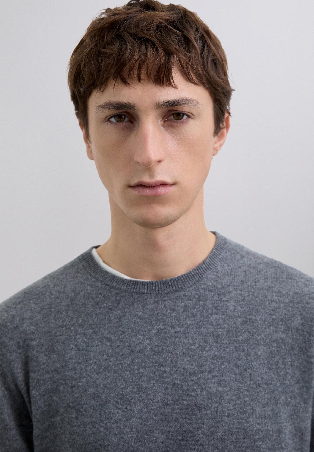 Scalpers 100% CASHMERE CREW NECK SWEATER DARK GREY