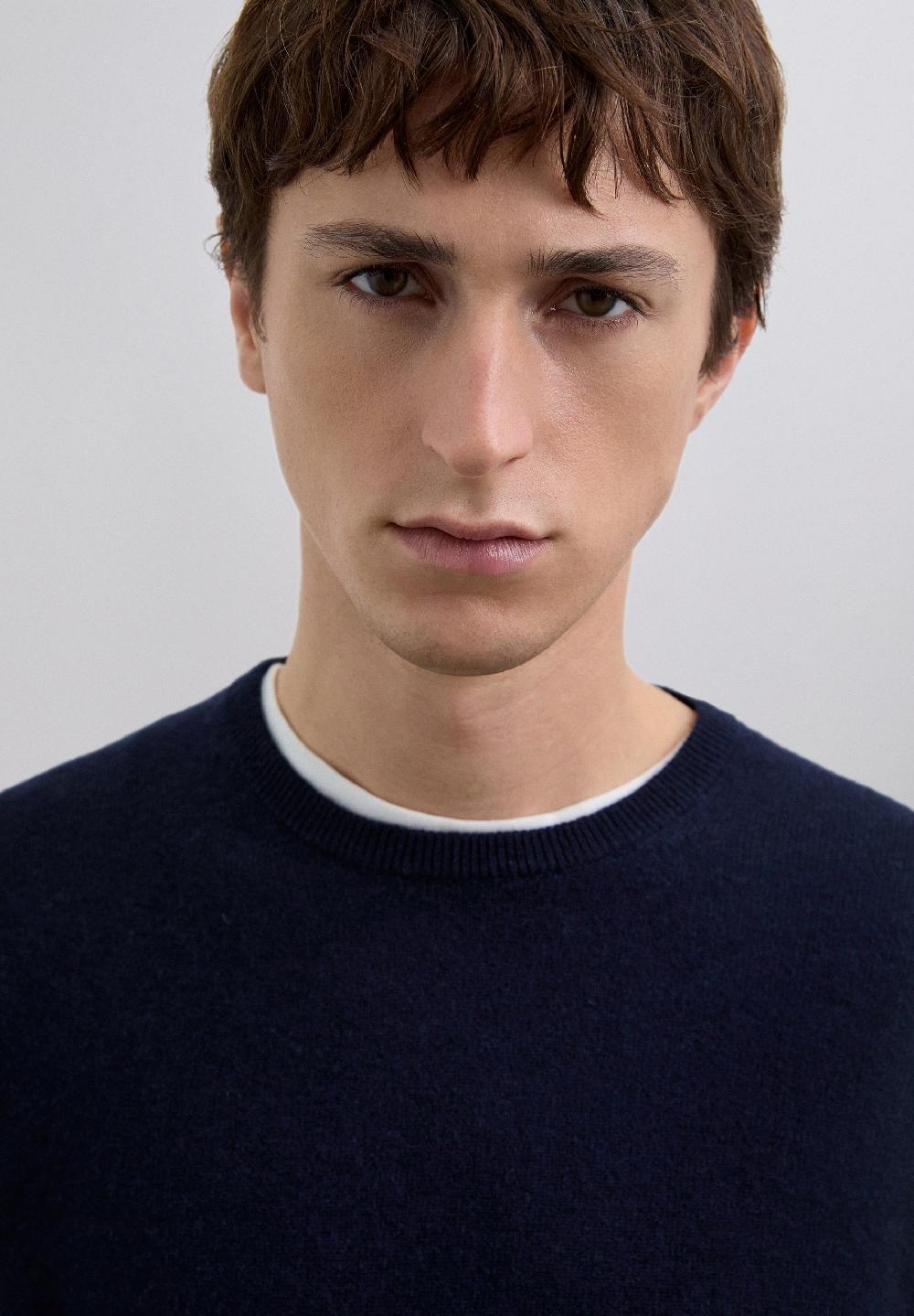 Scalpers 100% CASHMERE CREW NECK SWEATER NAVY