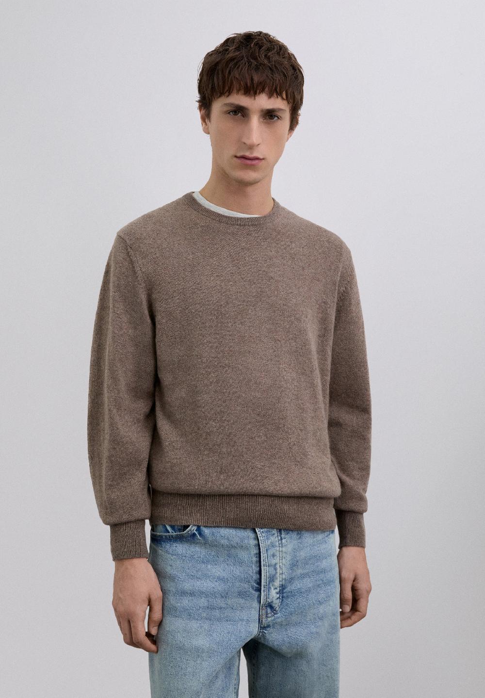 Scalpers 100% CASHMERE CREW NECK SWEATER TAUPE