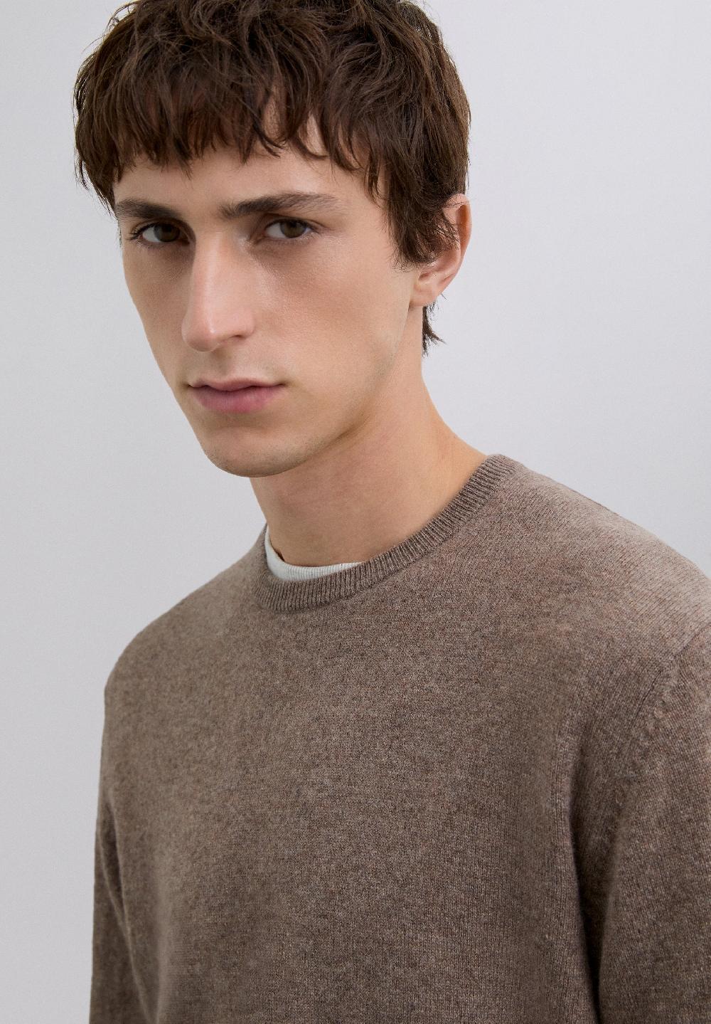 Scalpers 100% CASHMERE CREW NECK SWEATER TAUPE