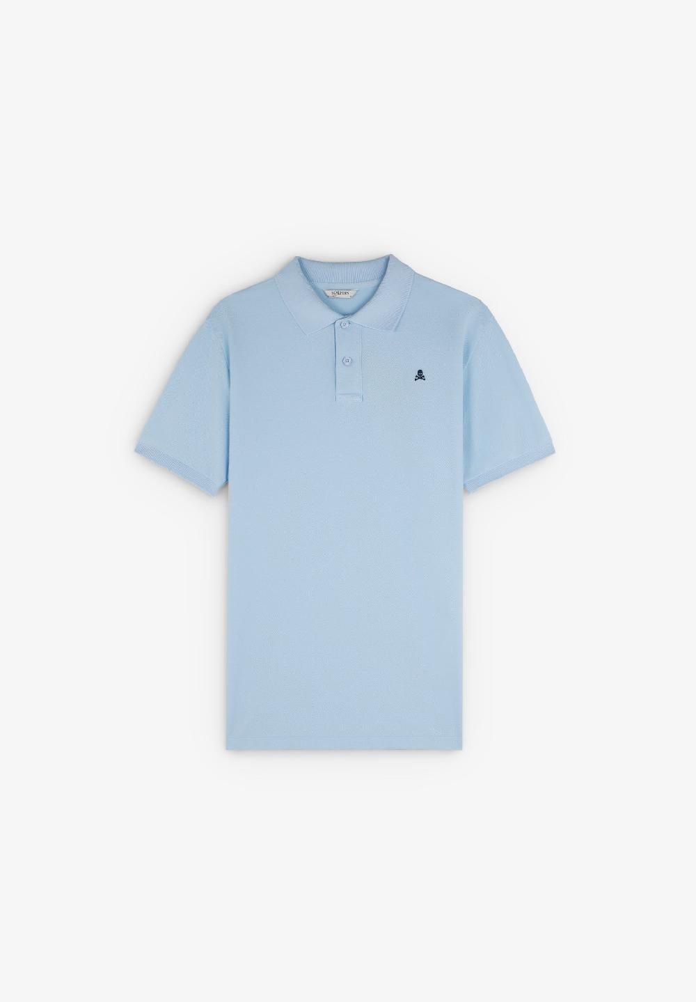 scalpers 100% COTTON POLO SHIRT LIGHT BLUE