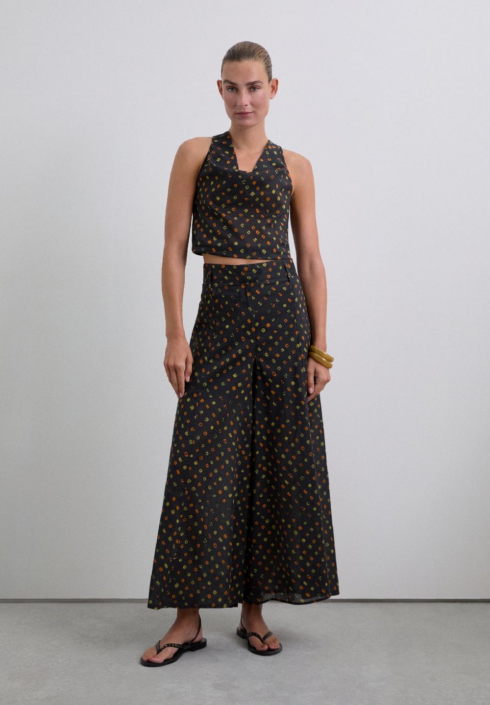 scalpers 100% COTTON PRINT PANT BLACK