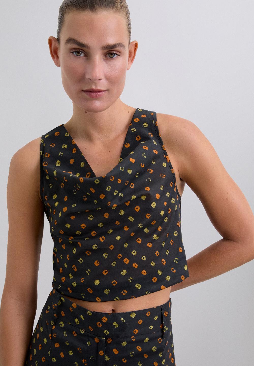 Scalpers 100% COTTON PRINT TOP BLACK