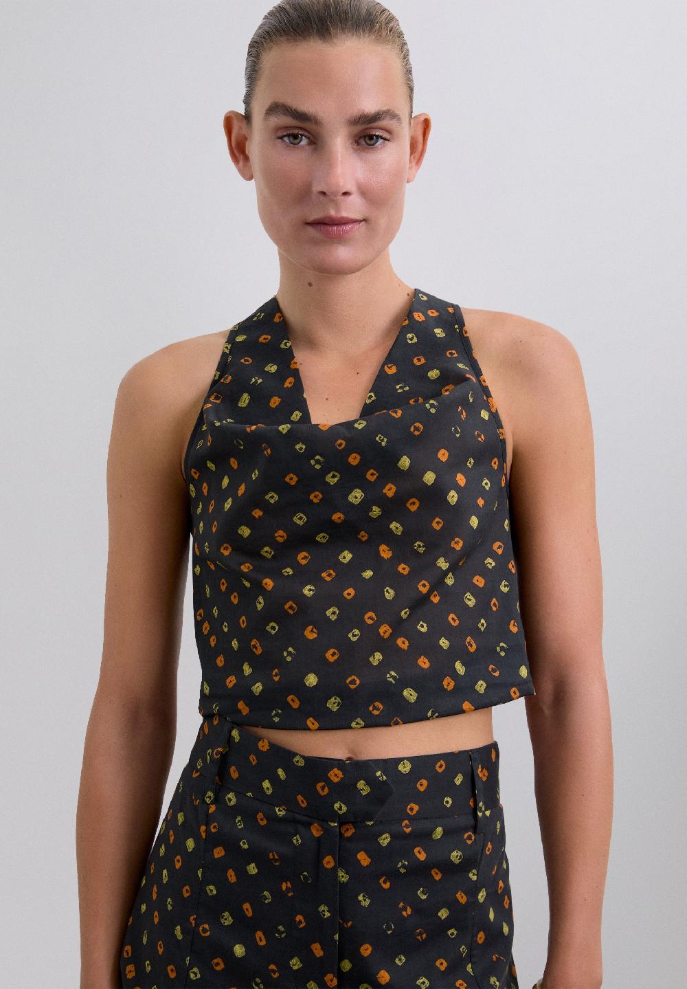 scalpers 100% COTTON PRINT TOP BLACK